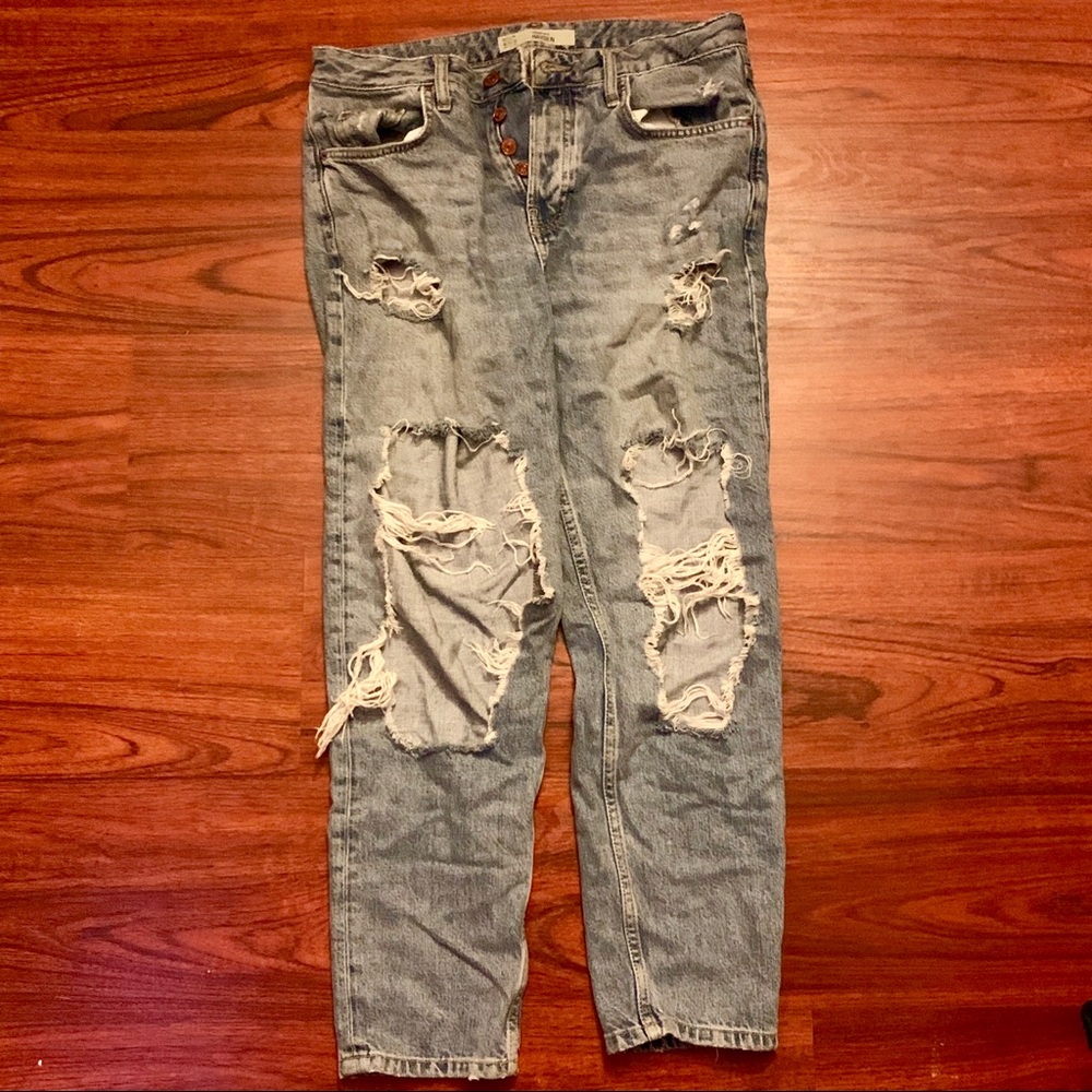 TopShop Moto Hayden blue distressed jeans size 26